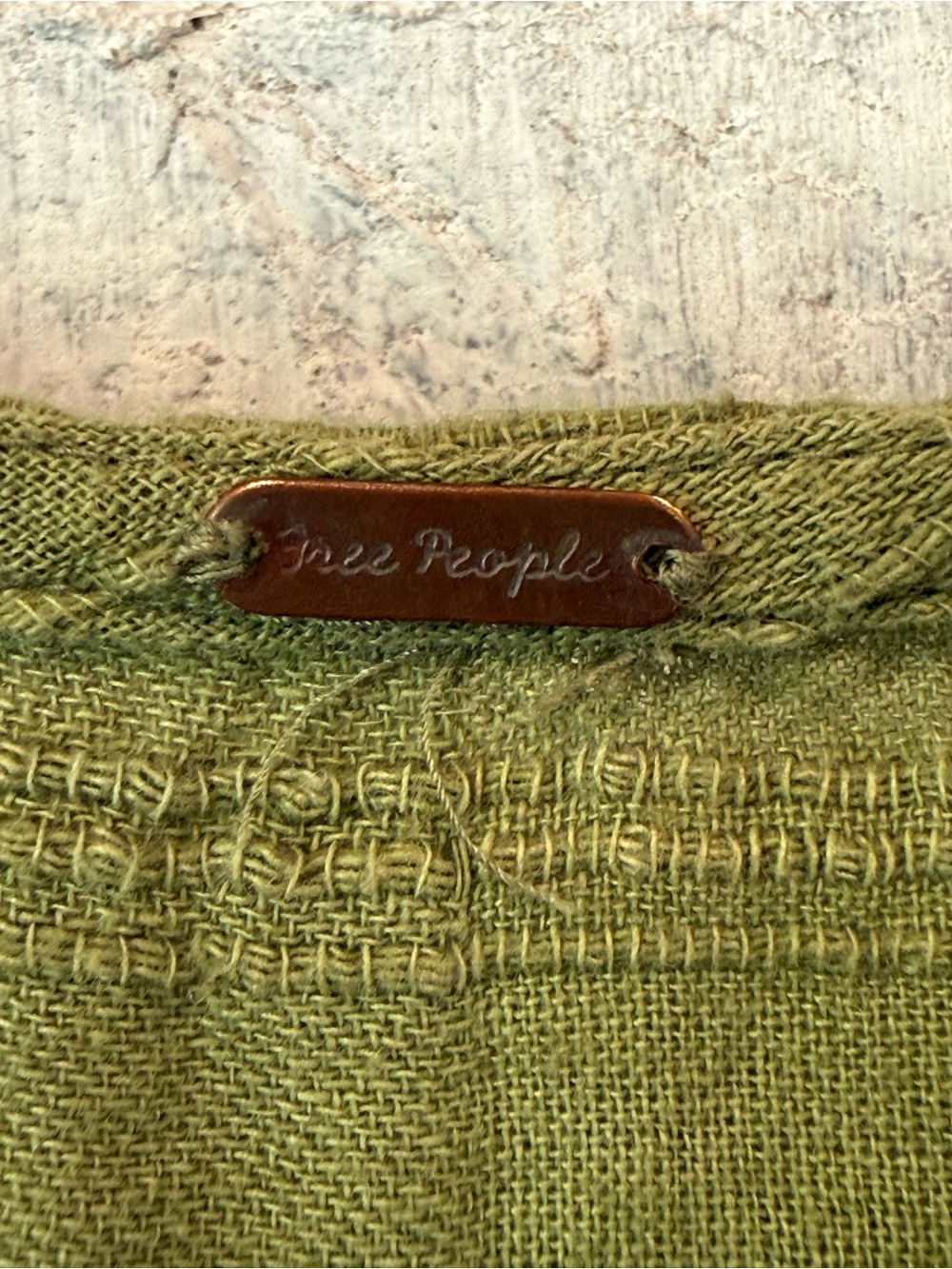 Free People Olive Green Button-Front Midi Dress - Picture 4 of 8
